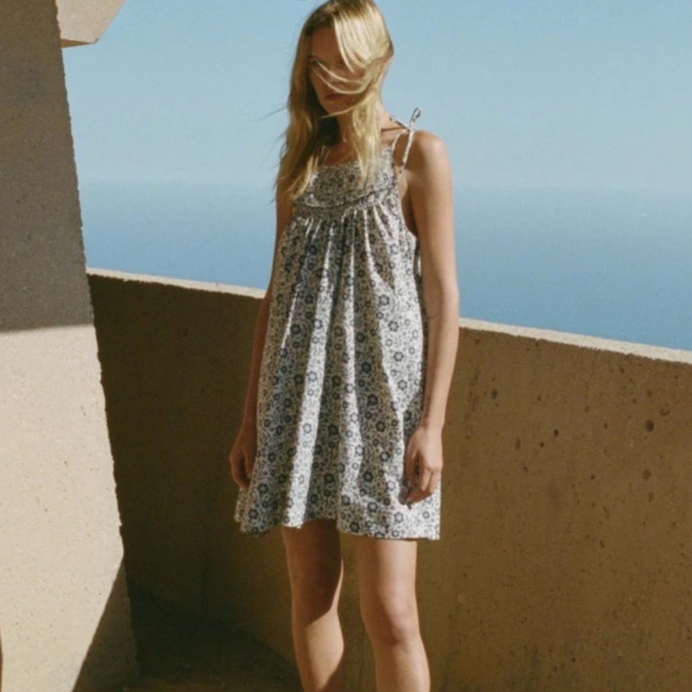 Doen Marjorie Dress in Cream Jessamine Calico